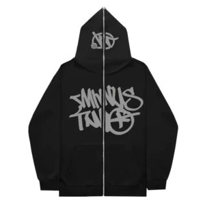 Minus Two Grey Black Full Zipper Hoodie