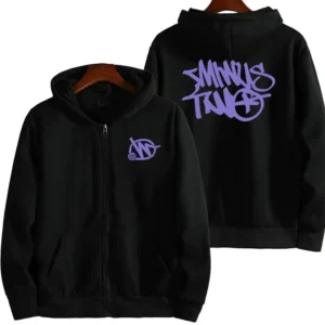 Minus Two Purple Black Zip Up Hoodie