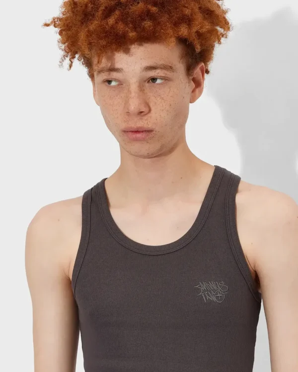 Minus Two Logo Empilé Gris Tops